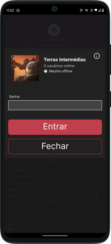 Tela de login da mesa — versão redesenhada
