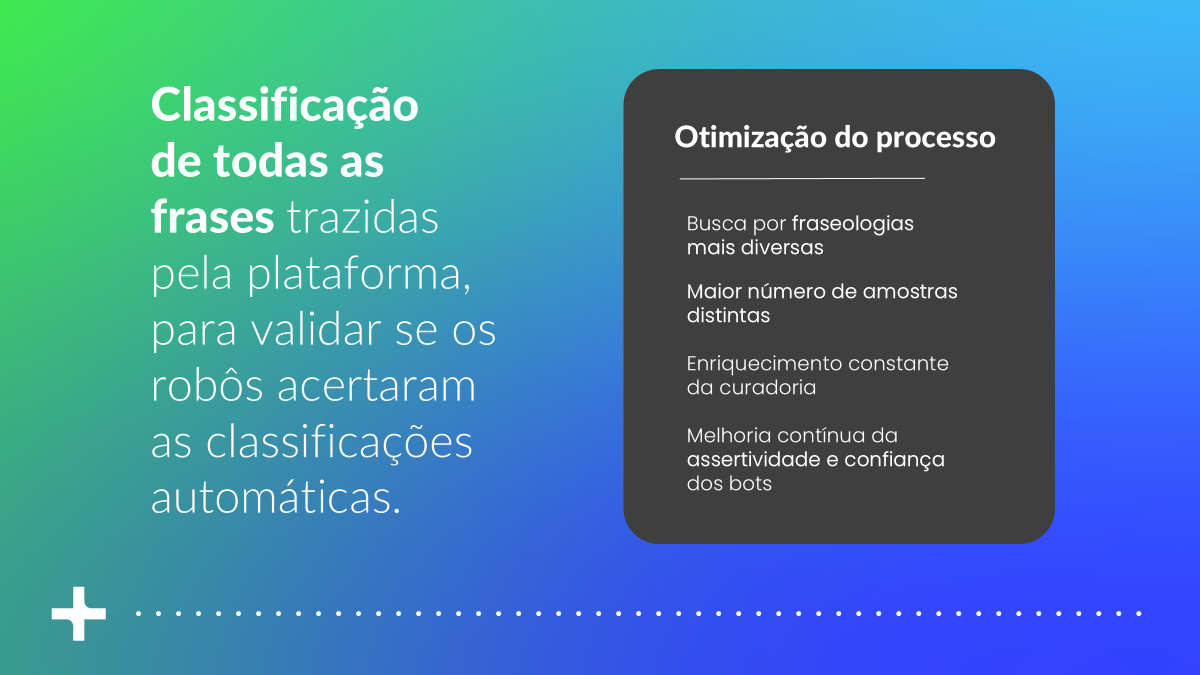 Classificação de frases e otimização do processo